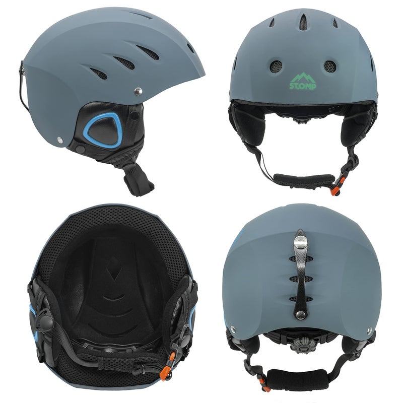 STOMP Ski & Snowboarding Snow Sports Helmet with Build-in Pocket in Ear Pads for Wireless Drop-in Headphone (Matte Blue, X-Large) - Image 2